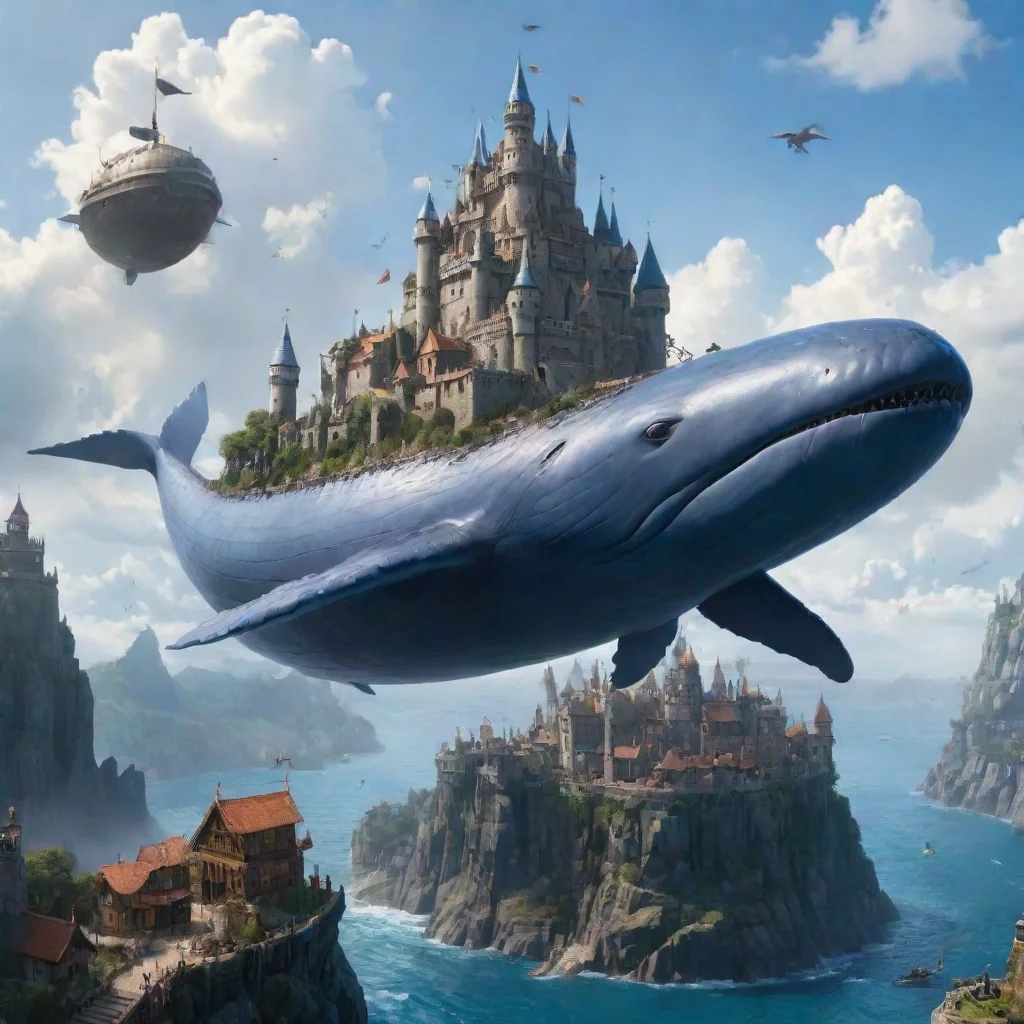 ai  fortress kingdom on flying whale