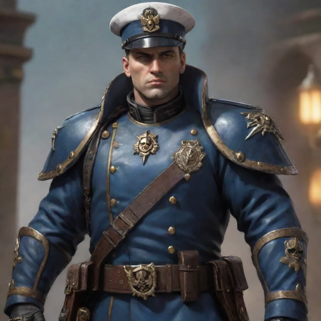ai  hyperealistic officer of imp rial marine warhammer 40k good looking trending fantastic 1