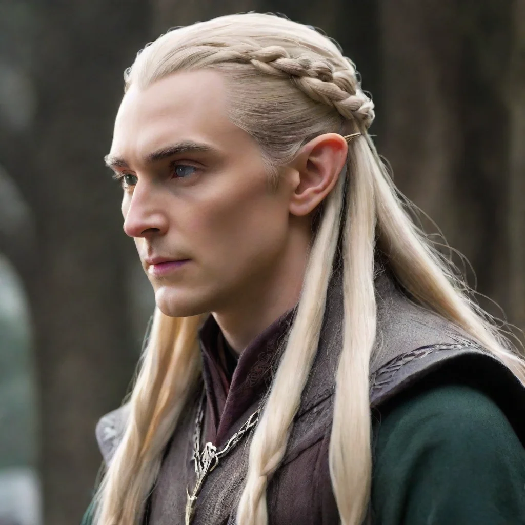  king thranduil with blonde hair and braids w 