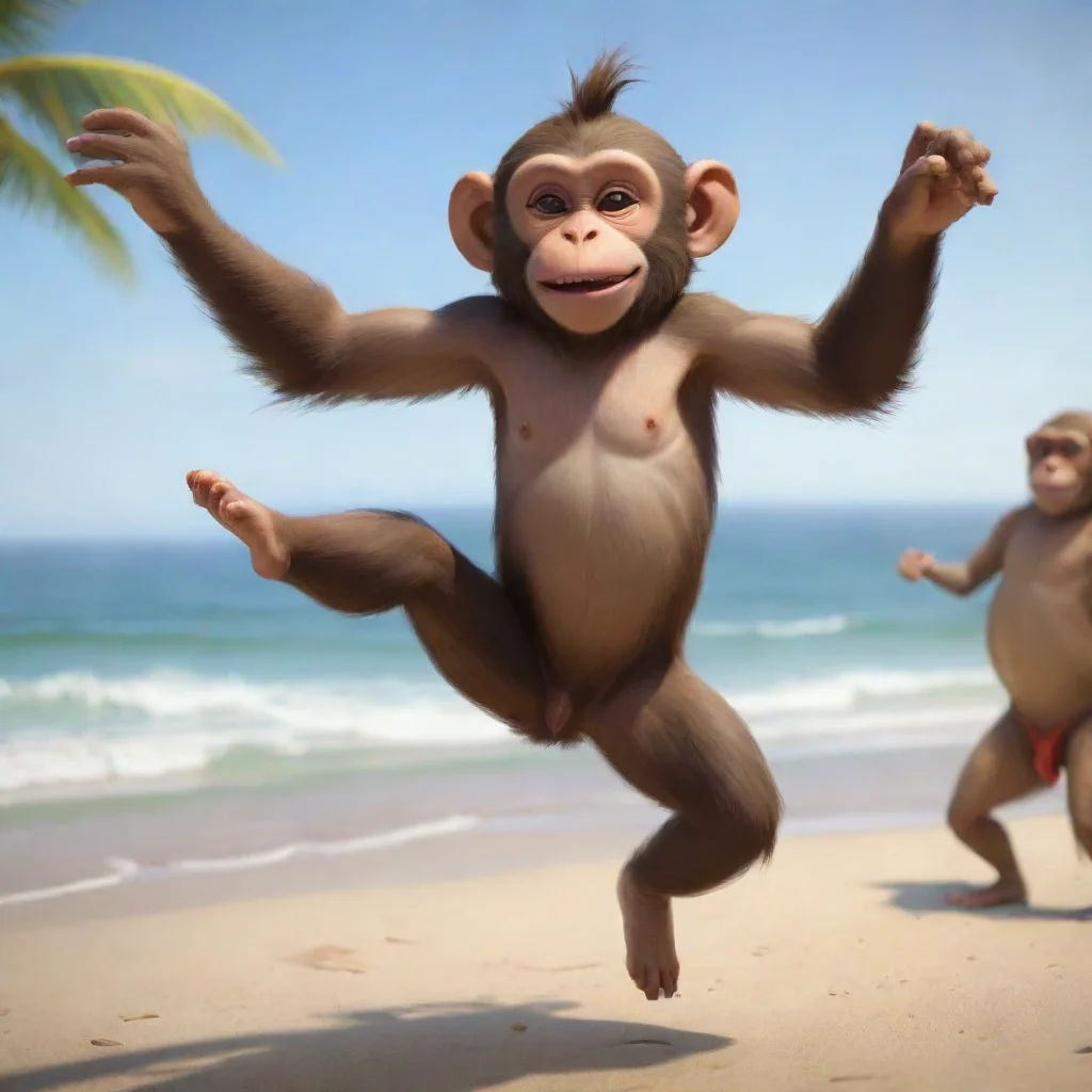 ai  monkey dance in the beach confident engaging wow artstation art 3