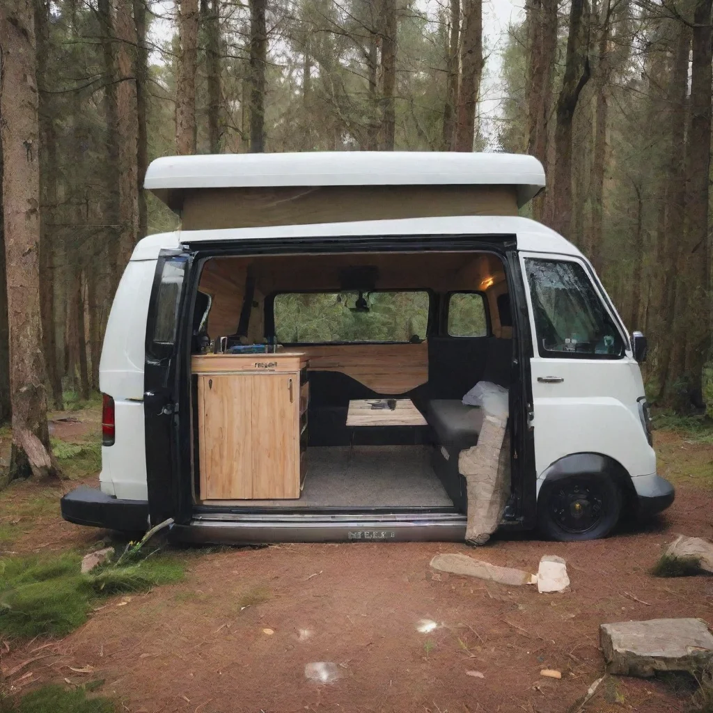 ai  tesla camper van stylie cool van camping van life relaxing environment