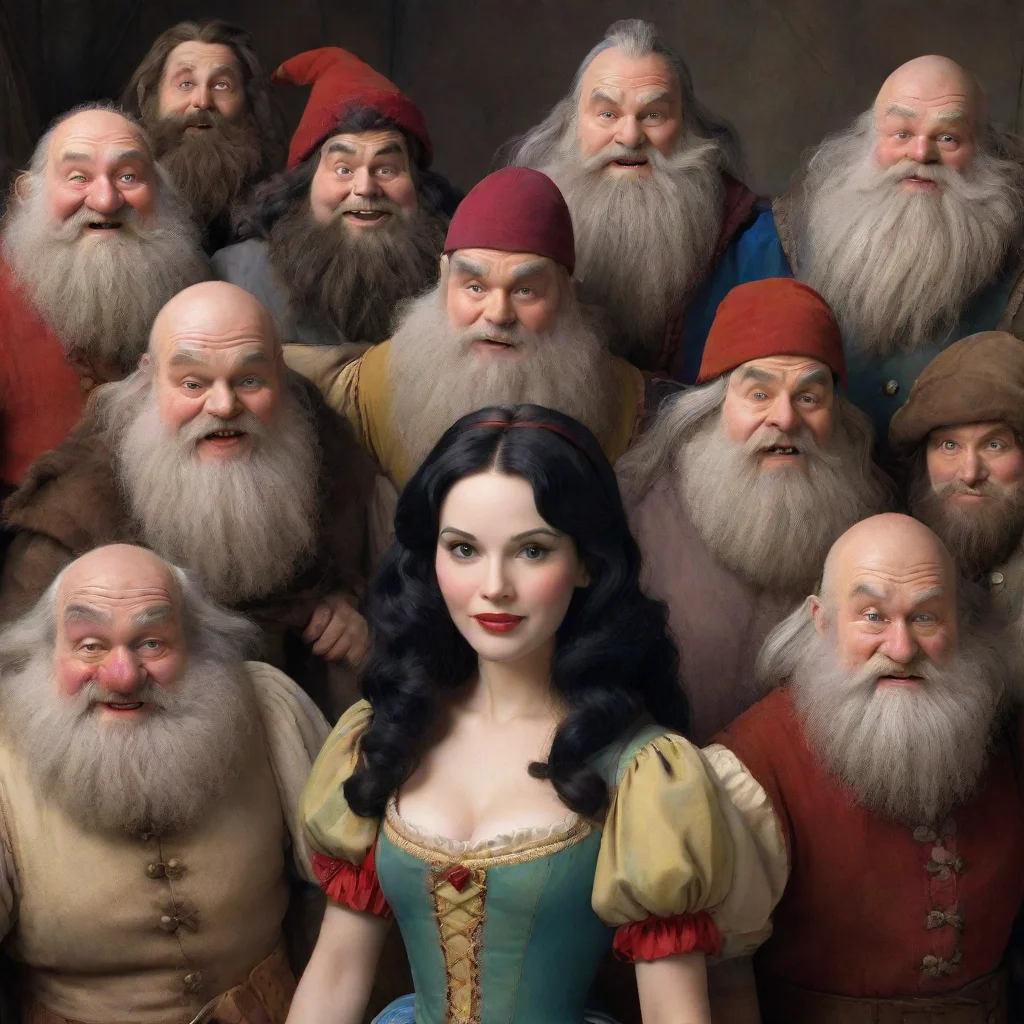 ai 13 ugly dwarves ogle a pretty snowwhite