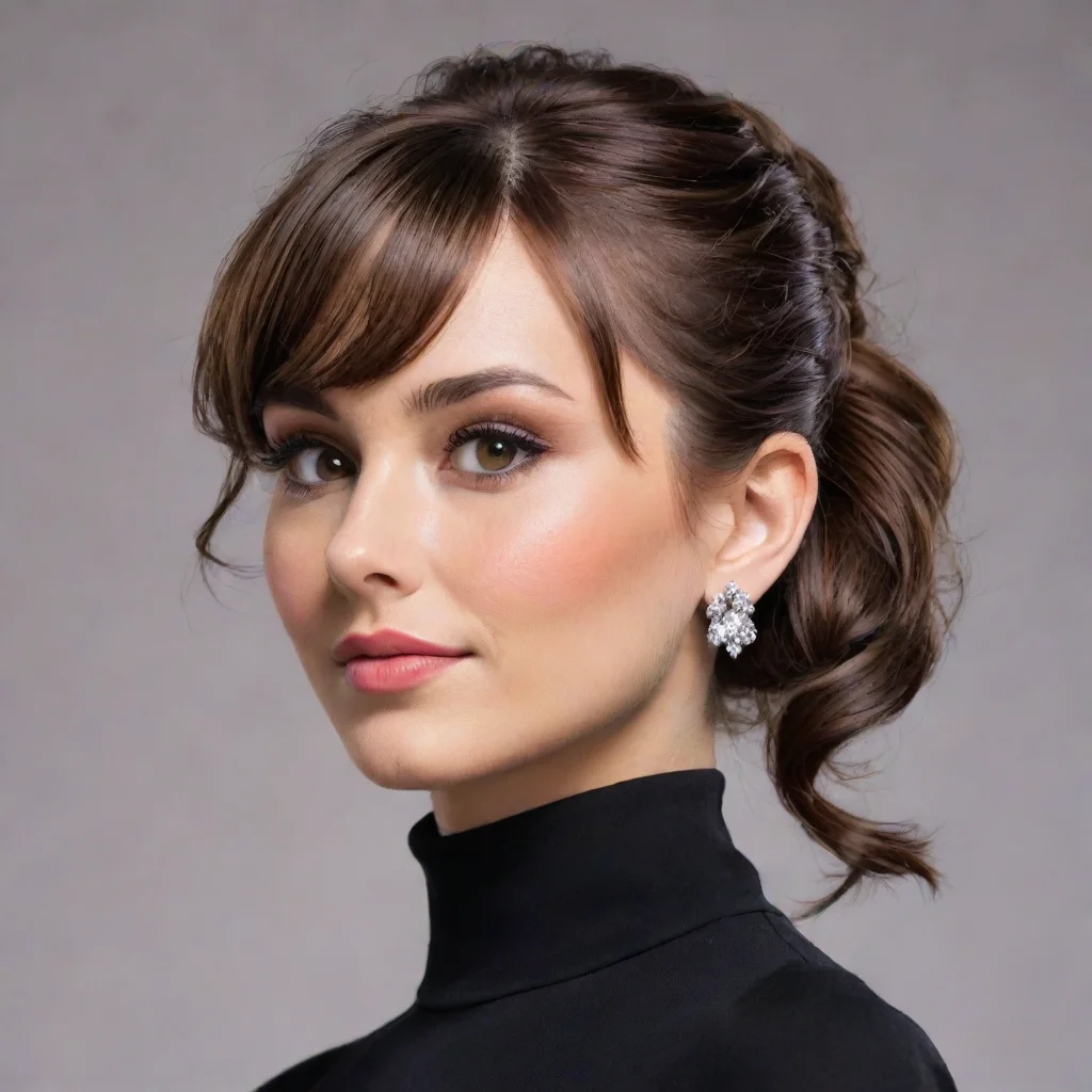ai 1fortnight skinwavy short pony tailbangsside tails hairdark brown hairalmond eyesdark brown eyesshiny diamond earringsbo