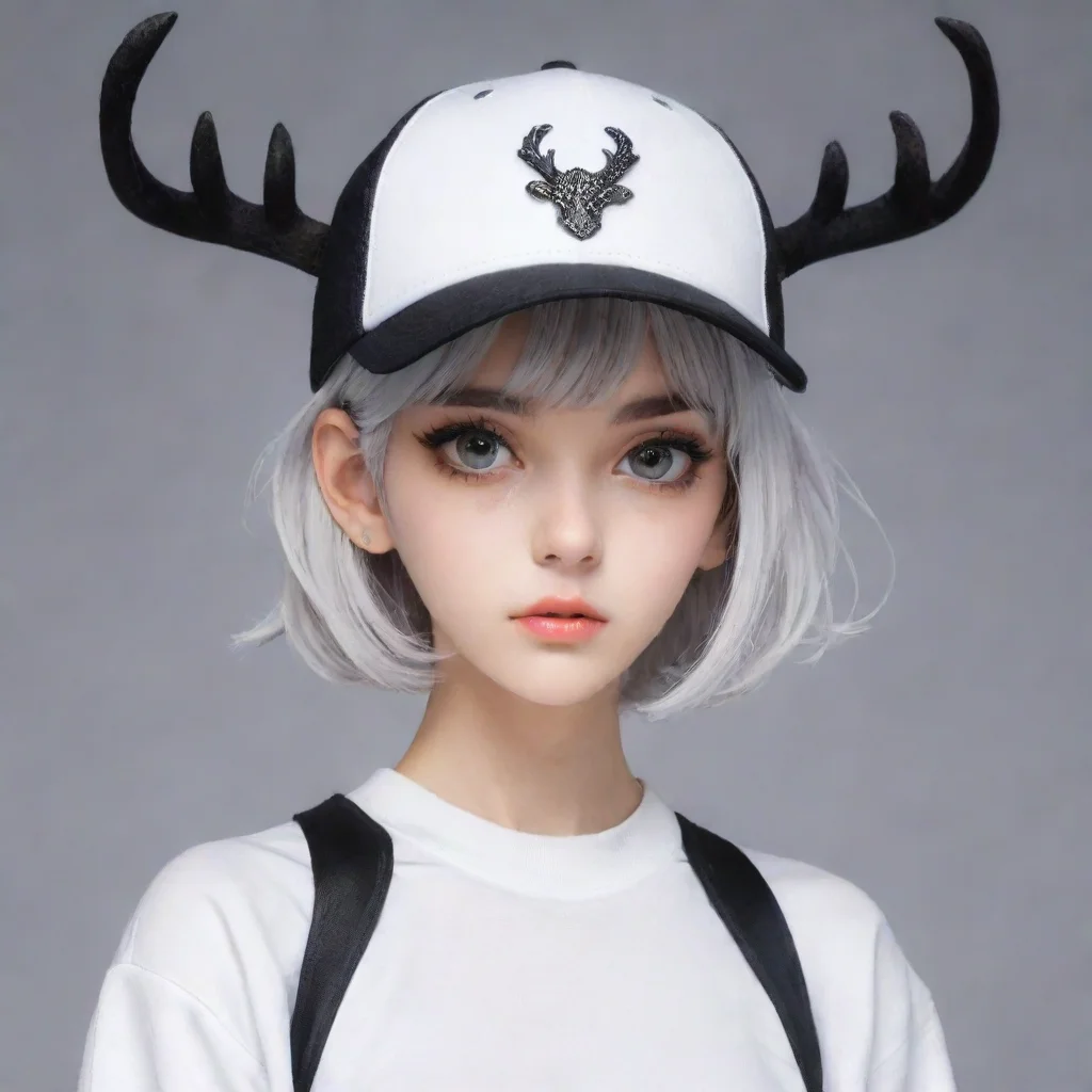 ai 1girlblack headweargrey eyeshair ornamentwhite clothinghairclipblack baseball cap 1 2 looking at viewershort hairsolowhi
