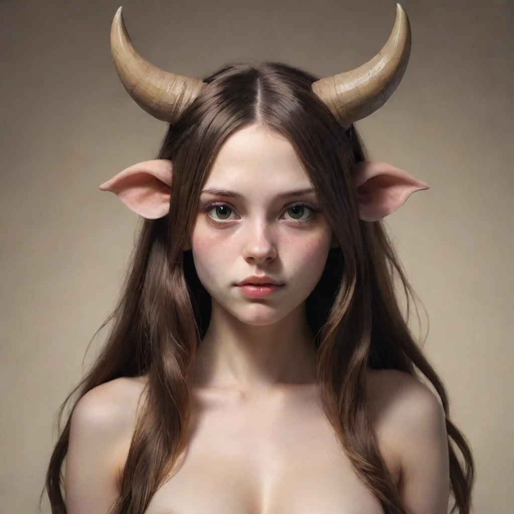 ai 1girlultra detailedperfect anatomyanimal earssolocow earscow hornspastieslooking at viewerlong hair 