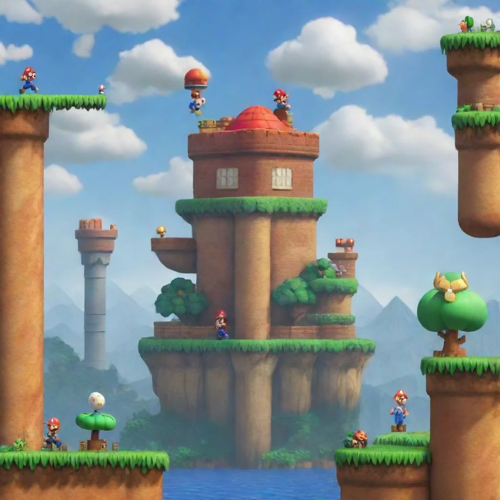 ai 2d platform game level designnew super mario bros4k quality masterpiece amazing awesome portrait 2 wide tall