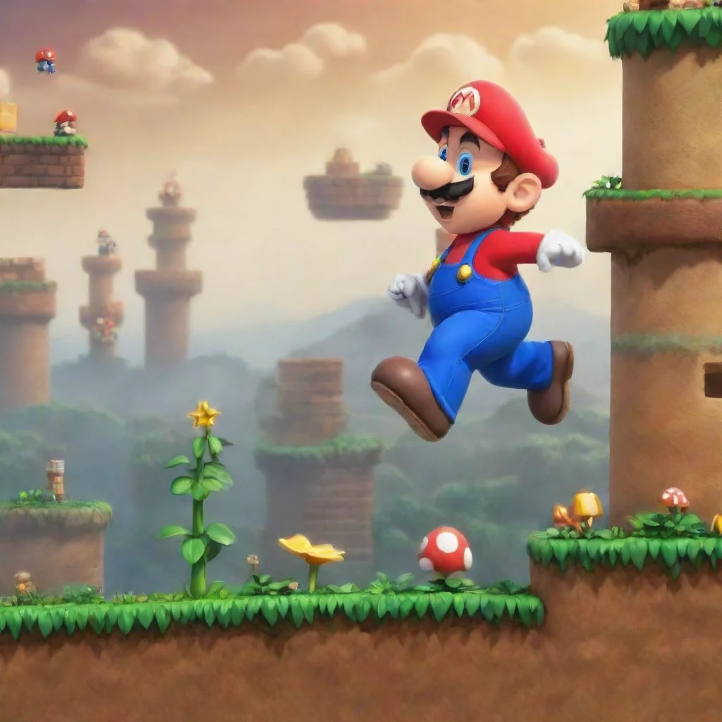 ai 2d platform game level designnew super mario bros4k quality masterpiece amazing awesome portrait 2 wide