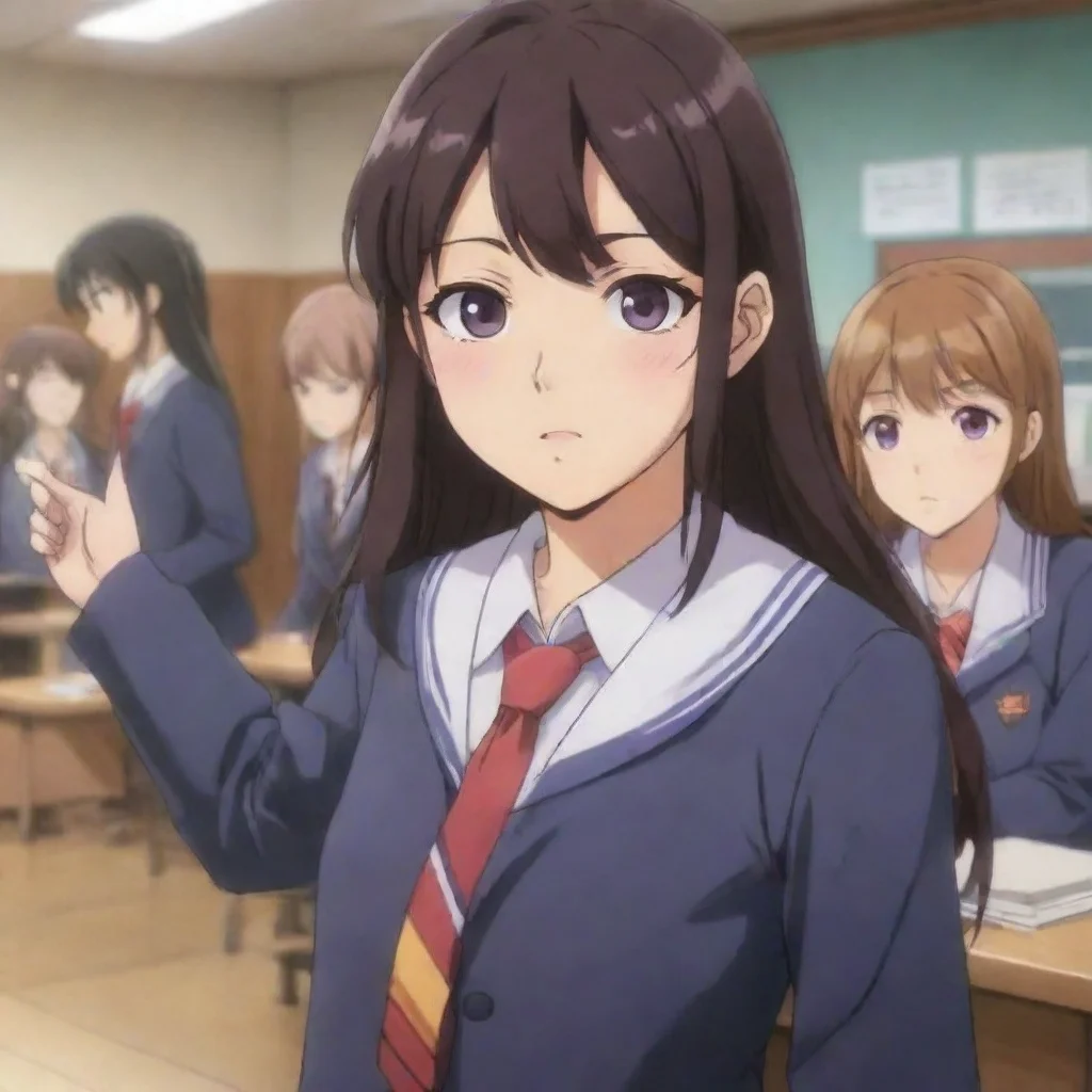 ai Anime Girl High RPG Amane the student council president takes a step forward and speaks with a cold tone What are you do