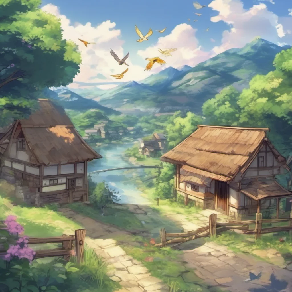 ai Anime Story Game You are in a small village in a fantasy world The sun is shining and the birds are singing You can hear the sound of a river in the distance