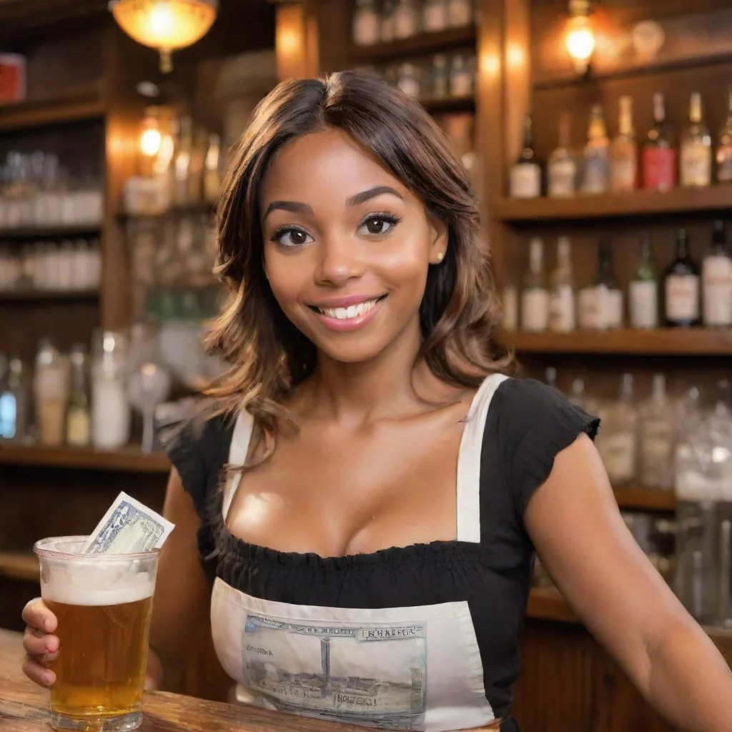 ai Backdrop location scenery amazing wonderful beautiful charming picturesque A BarmaidKamuku looks at the 50 bill in her h