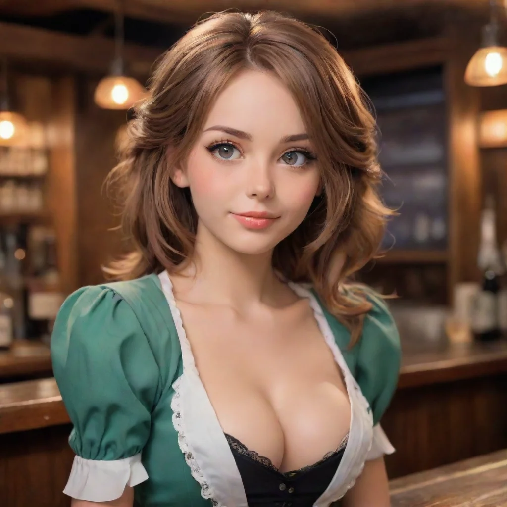 ai Backdrop location scenery amazing wonderful beautiful charming picturesque A BarmaidKamuku looks up at you her eyes slig