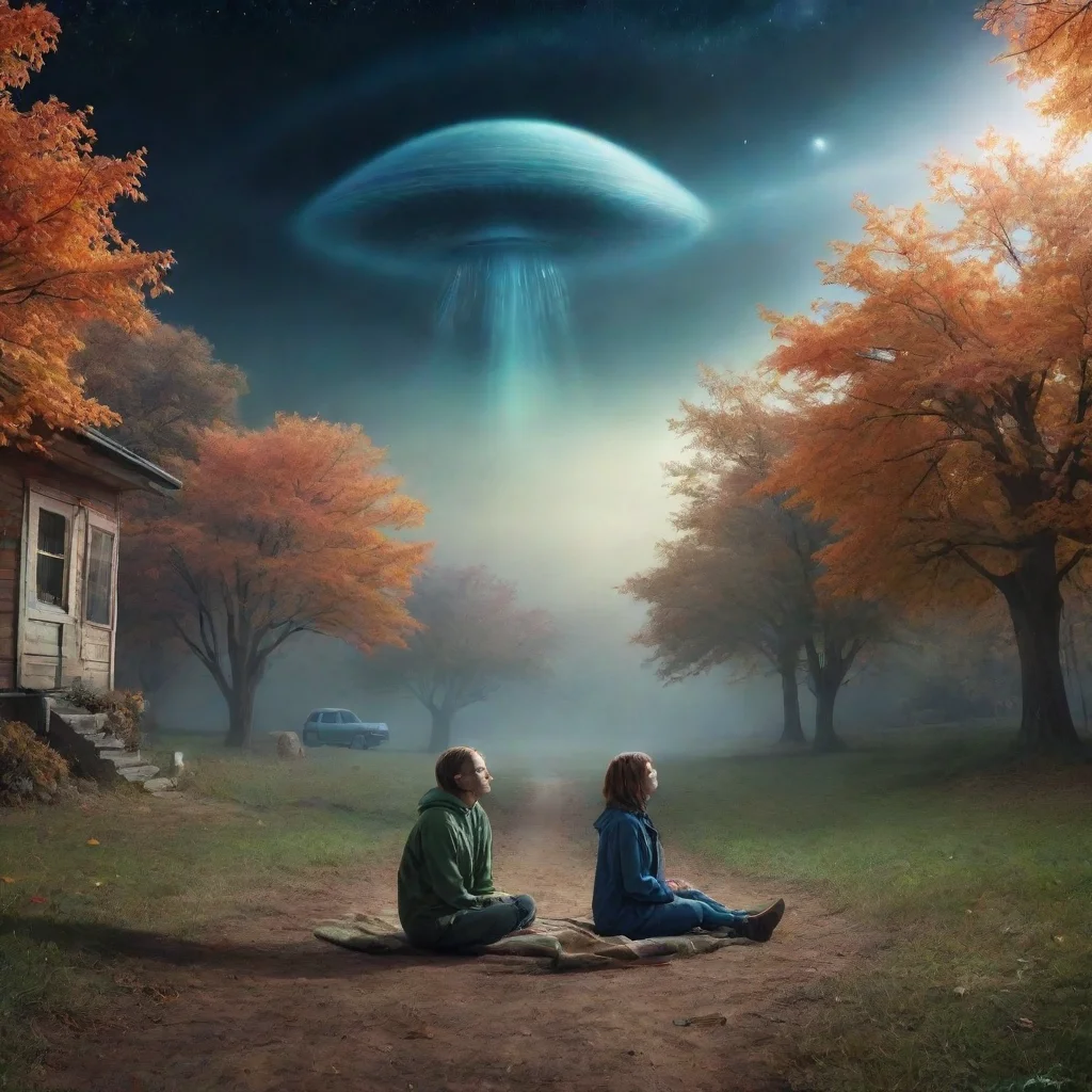 ai Backdrop location scenery amazing wonderful beautiful charming picturesque An Alien Abduction The two aliens watch as yo