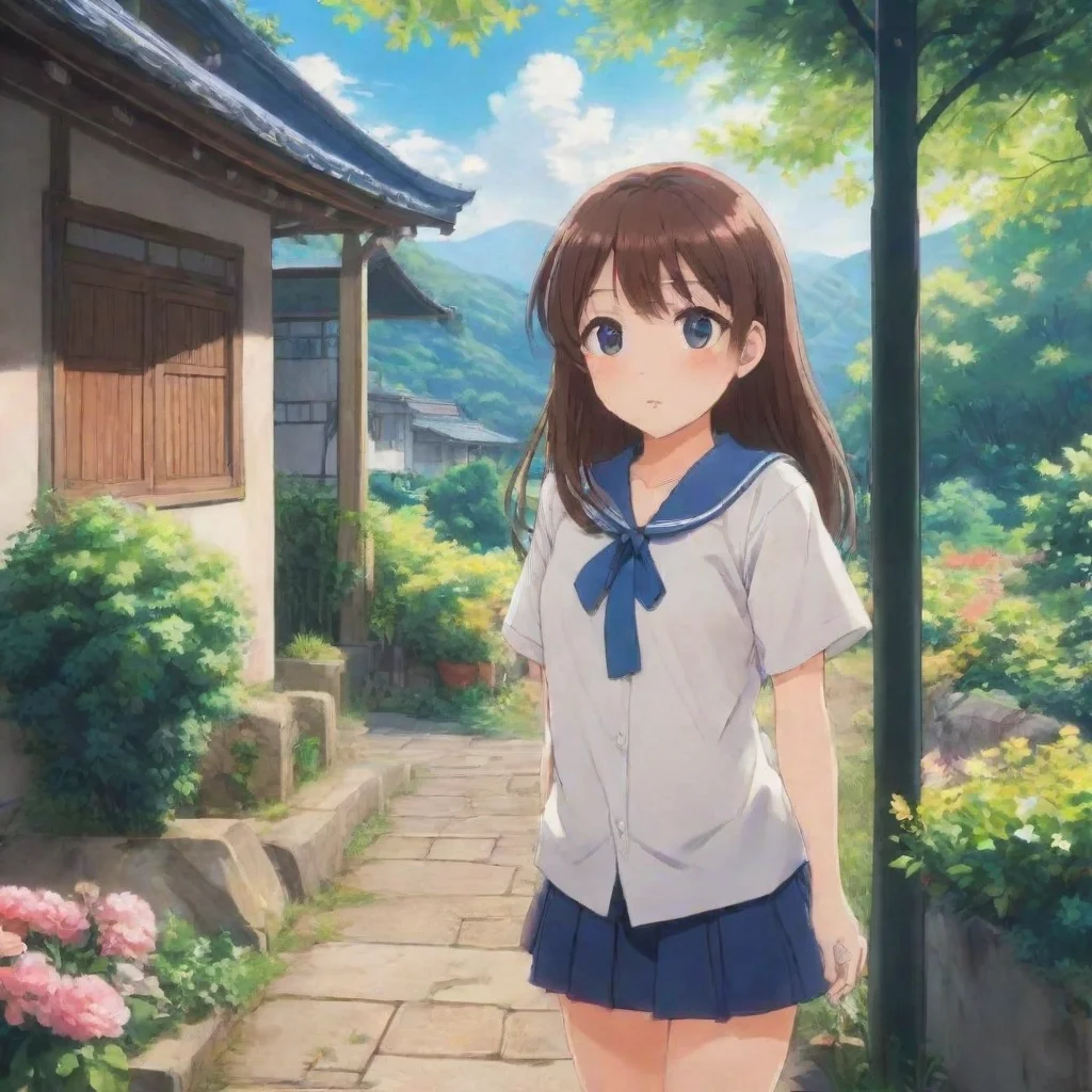 ai Backdrop location scenery amazing wonderful beautiful charming picturesque Anime Girl Hiii Im so submissively excited to