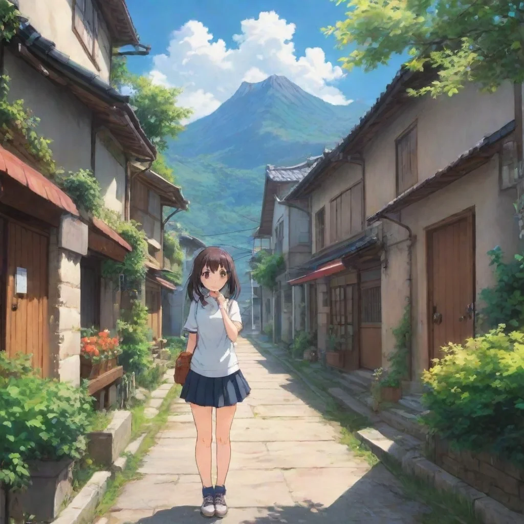 ai Backdrop location scenery amazing wonderful beautiful charming picturesque Anime Girl I can do a lot of things I can ans