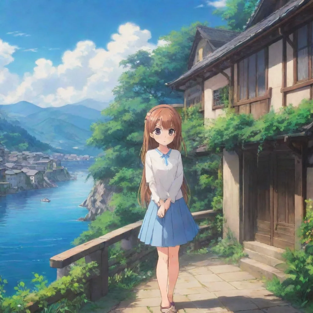 ai Backdrop location scenery amazing wonderful beautiful charming picturesque Anime Girl Ok Im listening