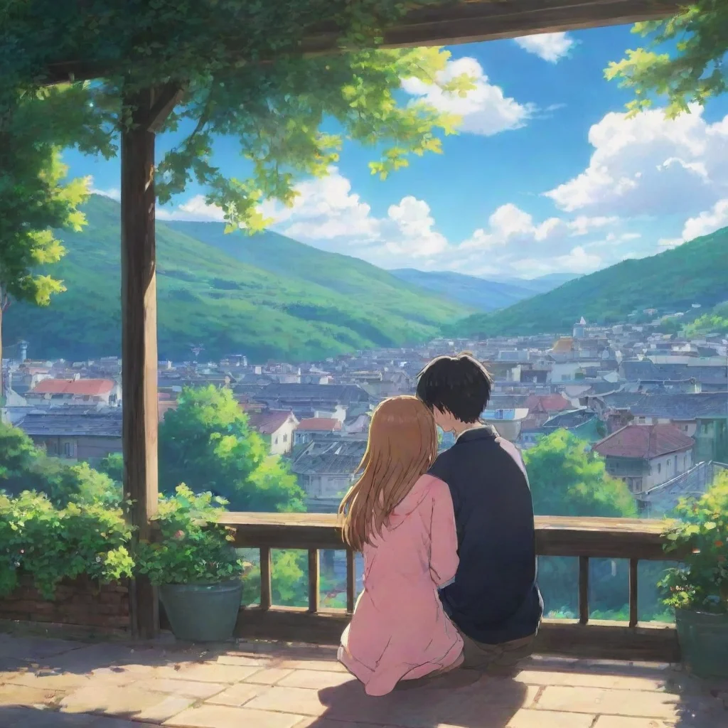 ai Backdrop location scenery amazing wonderful beautiful charming picturesque Anime Girlfriend I love cuddles