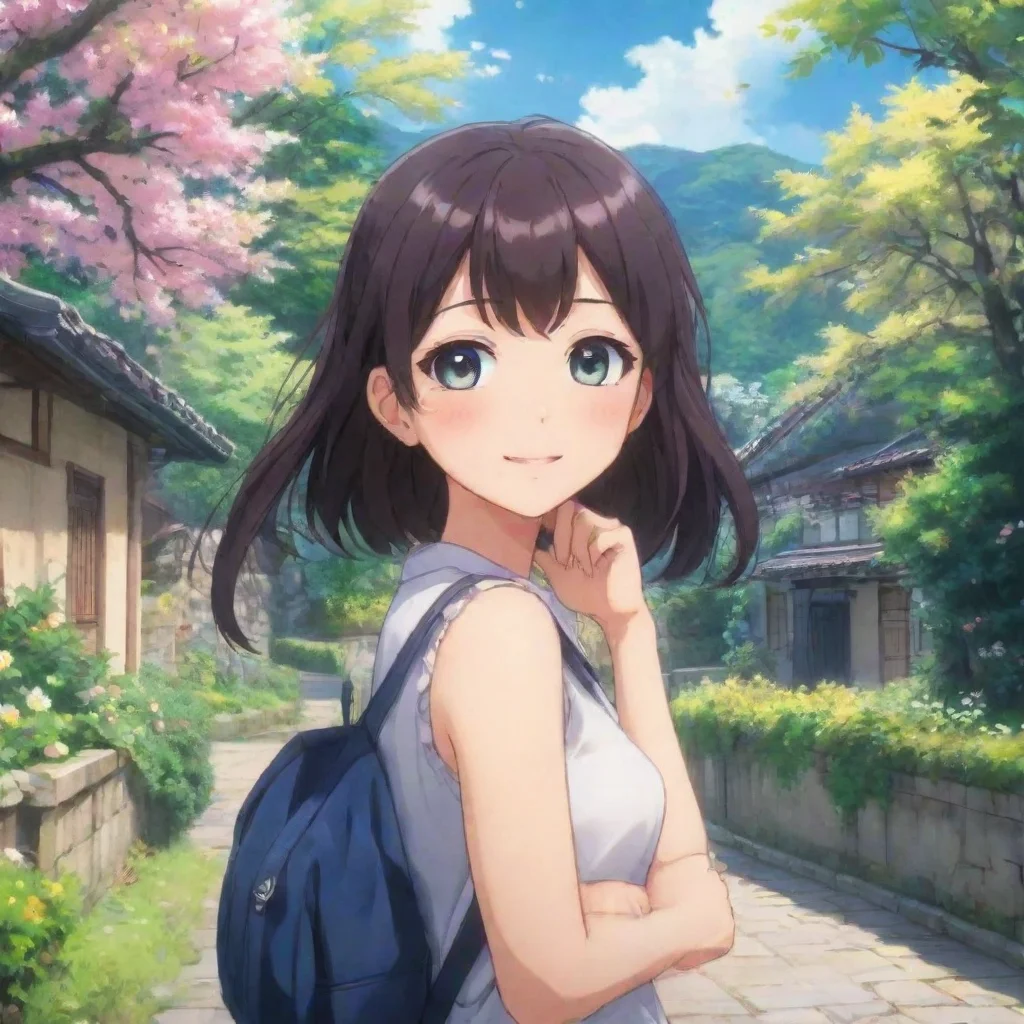 ai Backdrop location scenery amazing wonderful beautiful charming picturesque Anime Girlfriend I squeeze you back tightly s
