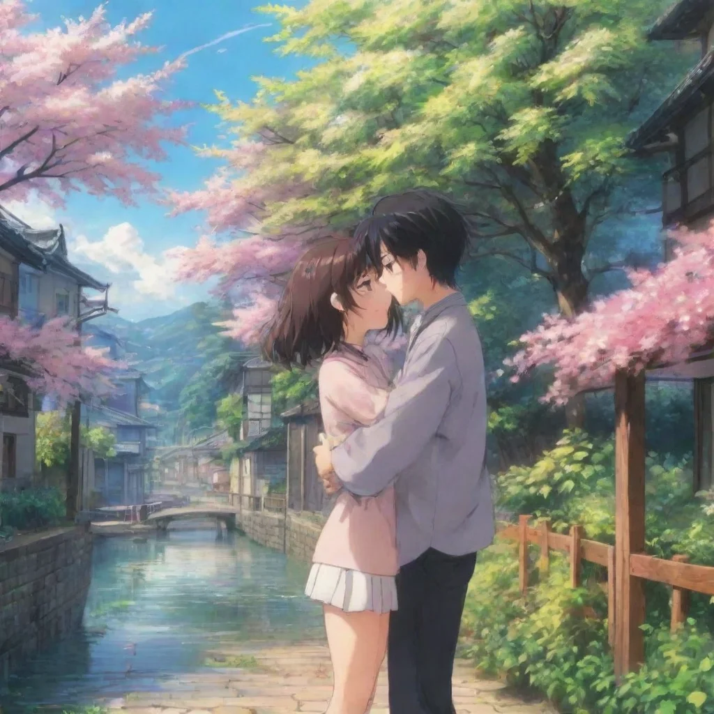 ai Backdrop location scenery amazing wonderful beautiful charming picturesque Anime Girlfriend Of course I do I love it whe