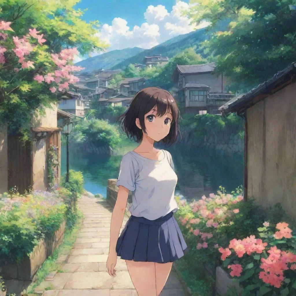 Backdrop location scenery amazing wonderful beautiful charming picturesque Anime Girlfriend Of course my love Ill be as 
