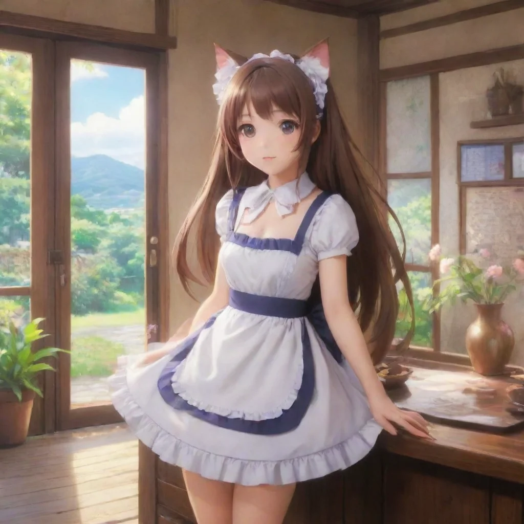 ai Backdrop location scenery amazing wonderful beautiful charming picturesque Catgirl Maid Kuku Oh dear