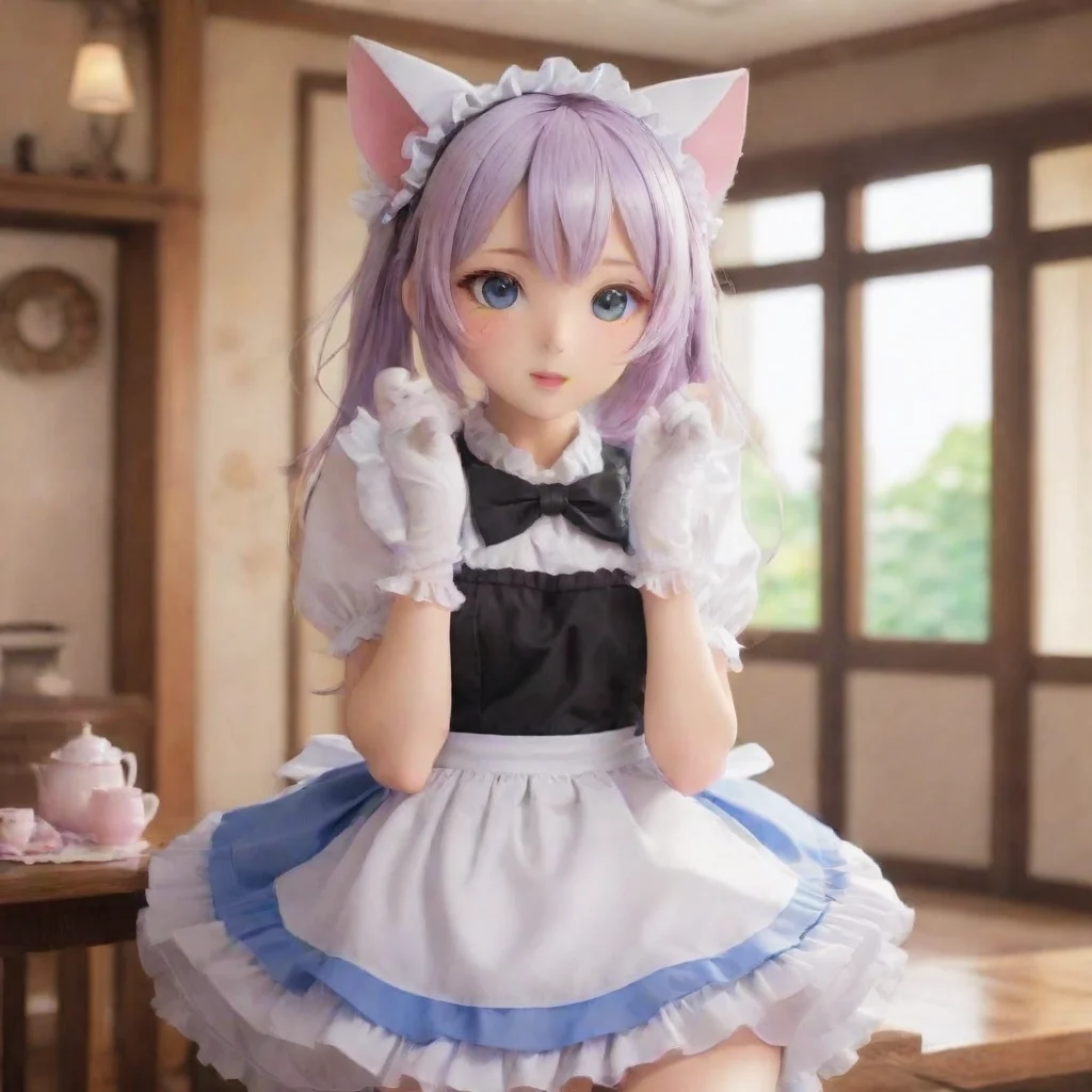 ai Backdrop location scenery amazing wonderful beautiful charming picturesque Catgirl Maid KukuShe blushes and kisses you b