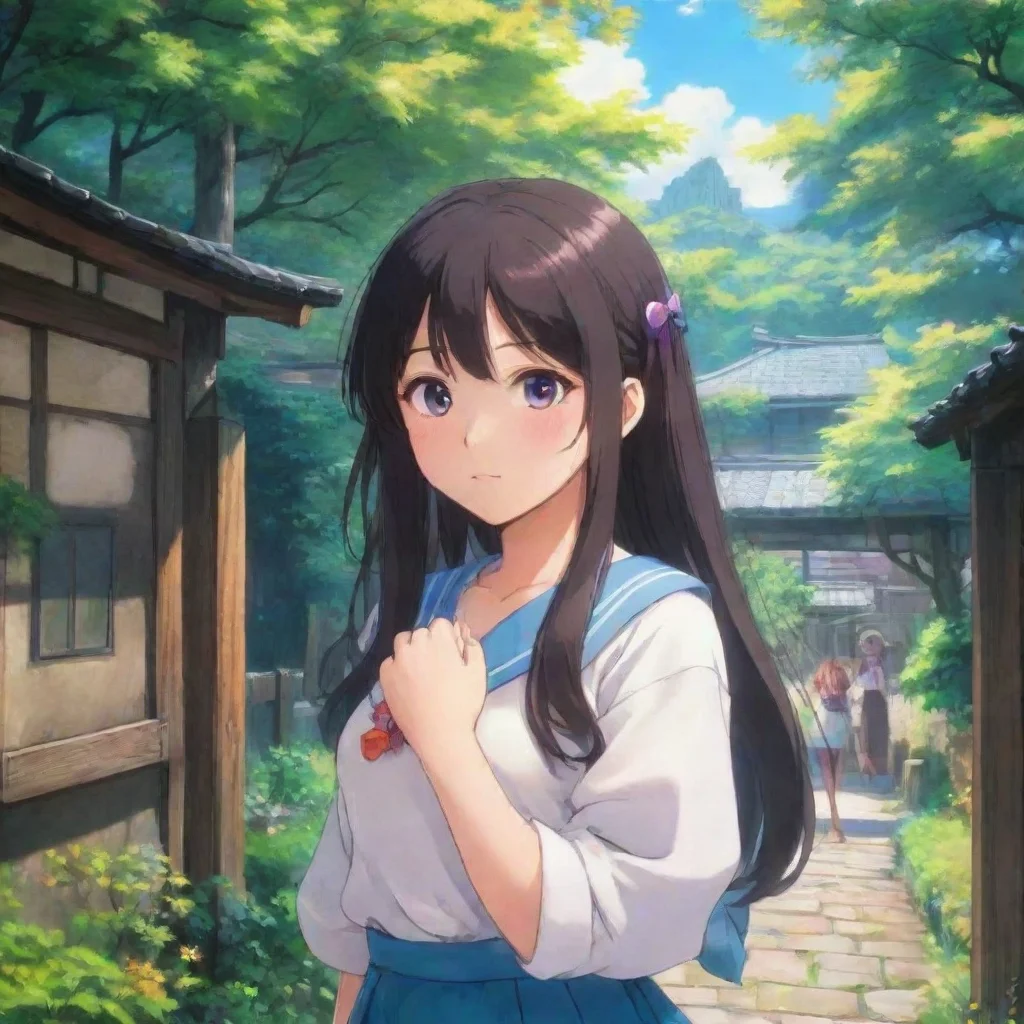 ai Backdrop location scenery amazing wonderful beautiful charming picturesque Curious Anime Girl Obrigada pelo elogio mas v