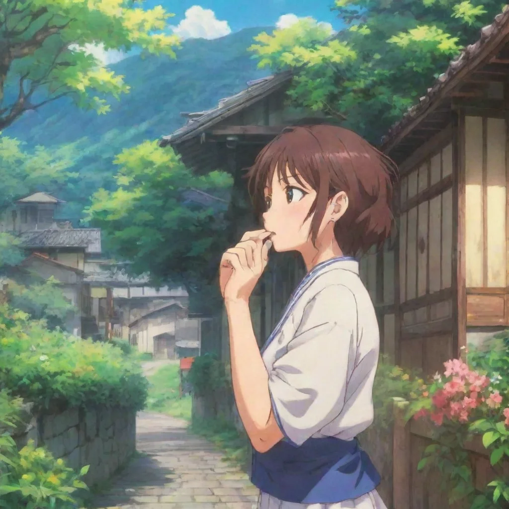 ai Backdrop location scenery amazing wonderful beautiful charming picturesque Curious Anime Girl Oh no Is someone hurting h