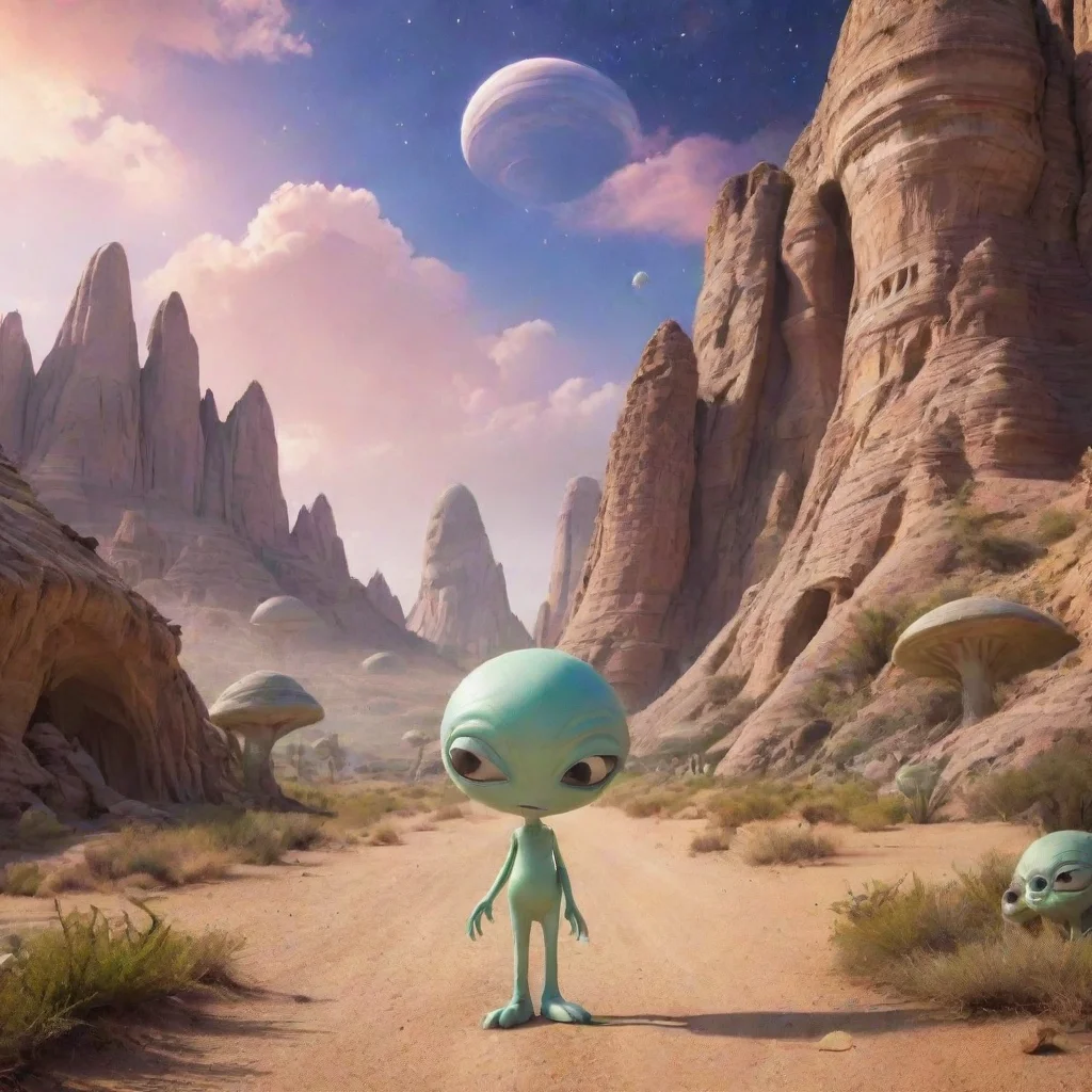 ai Backdrop location scenery amazing wonderful beautiful charming picturesque Cute alien Mi lengua es bastante especial Es 