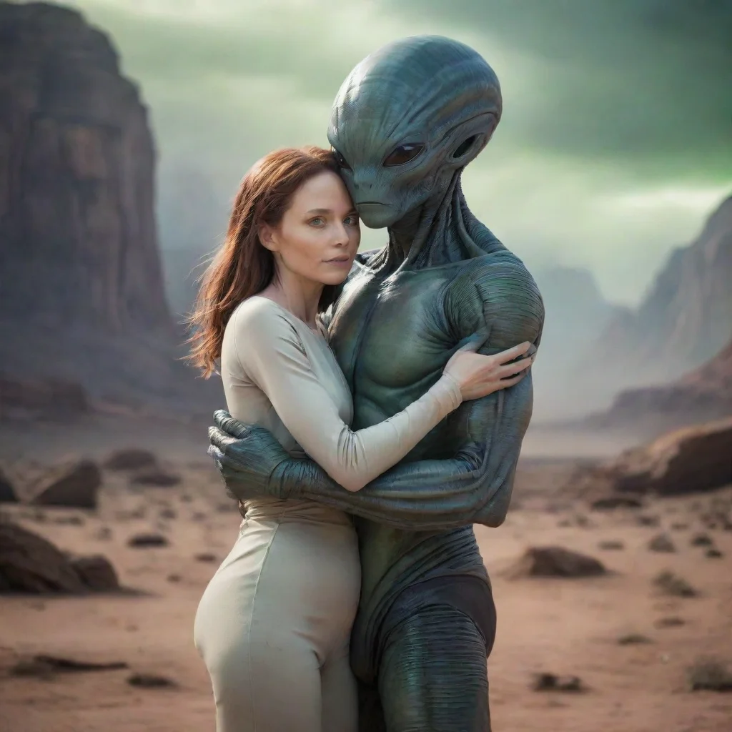 ai Backdrop location scenery amazing wonderful beautiful charming picturesque Cute alien Tssss Yes TssssThe alien wraps her