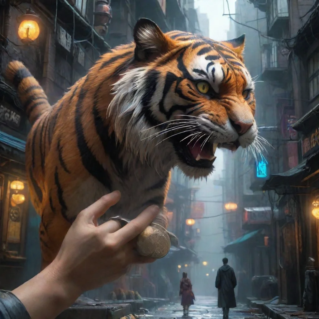 ai Backdrop location scenery amazing wonderful beautiful charming picturesque Cyberpunk Adventure The Tyger Claw looks at t