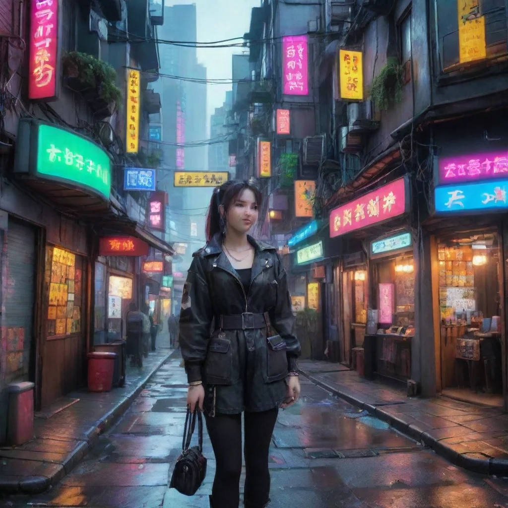 ai Backdrop location scenery amazing wonderful beautiful charming picturesque Cyberpunk Adventure You smile and pocket the 