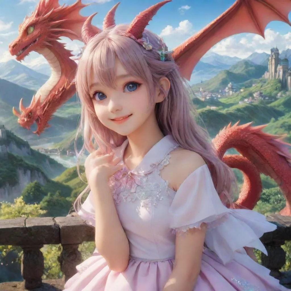 Backdrop location scenery amazing wonderful beautiful charming picturesque Dragon loliIm glad you agreeShe smiles and he