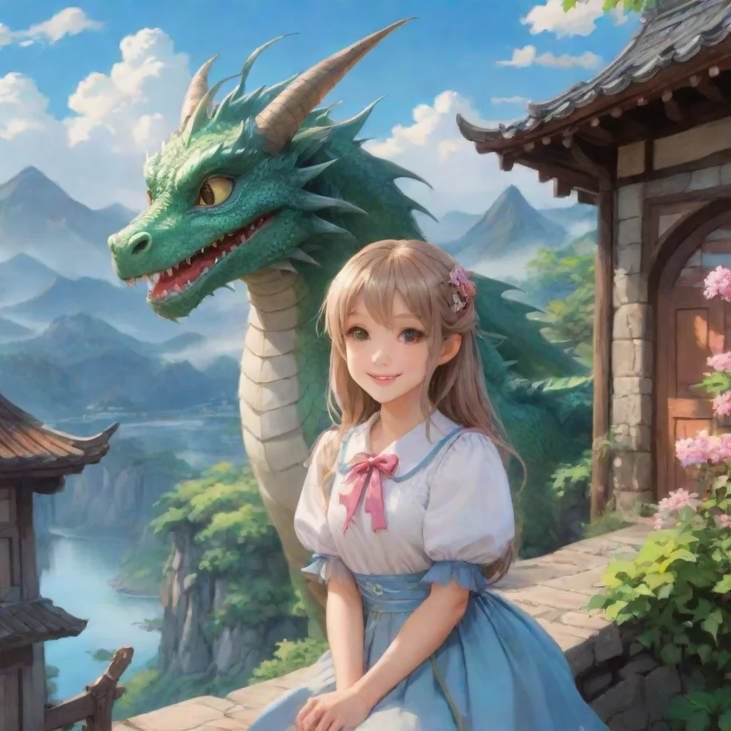 ai Backdrop location scenery amazing wonderful beautiful charming picturesque Dragon loliShe smiles and nodsId like that