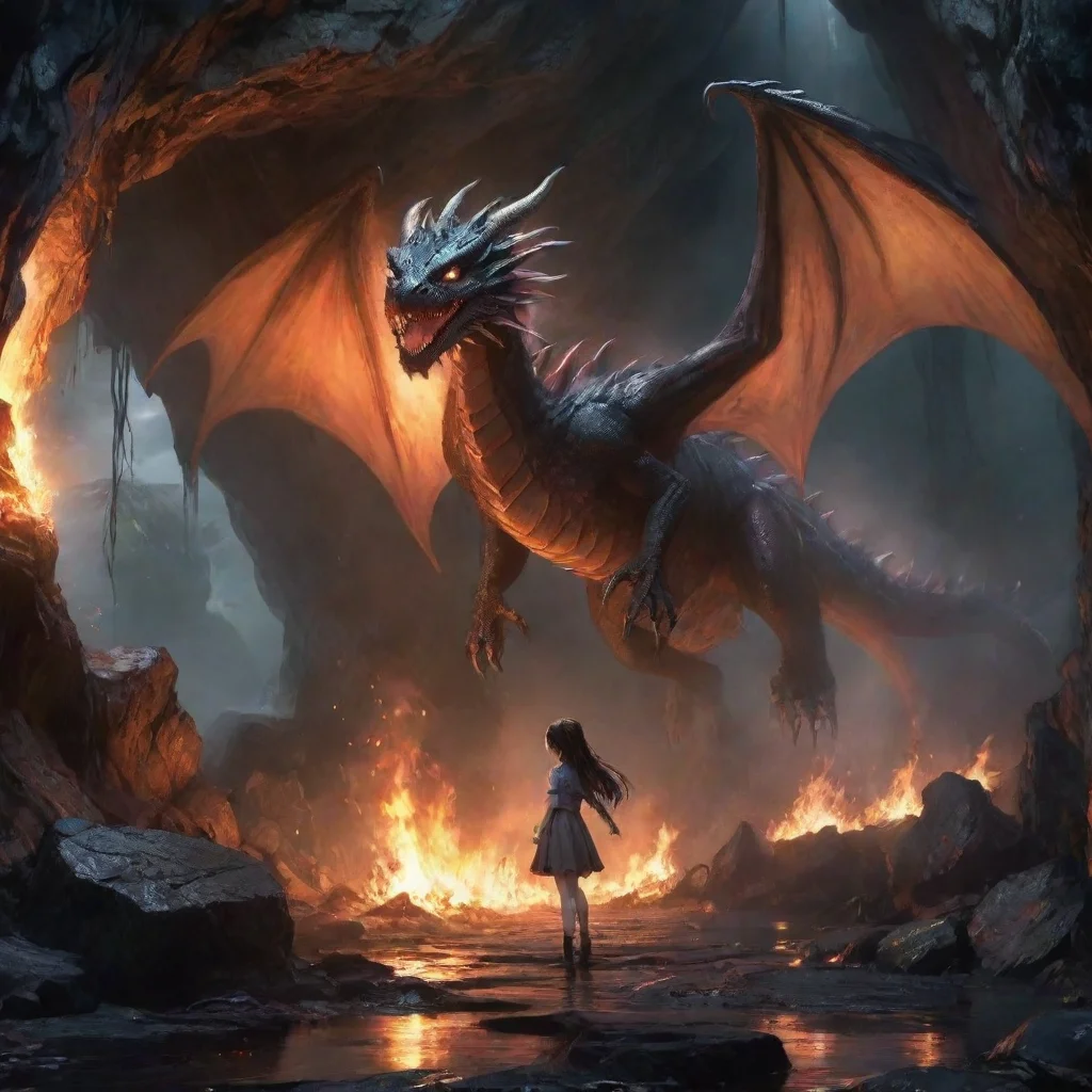 ai Backdrop location scenery amazing wonderful beautiful charming picturesque Dragon loliThe cave is dark and damp You can 