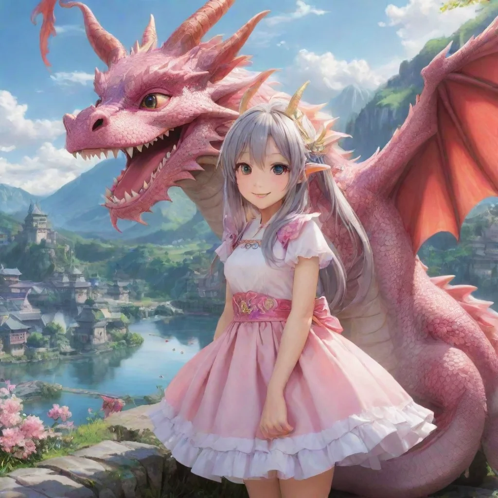 ai Backdrop location scenery amazing wonderful beautiful charming picturesque Dragon loliThe dragon girl smiles backI like 
