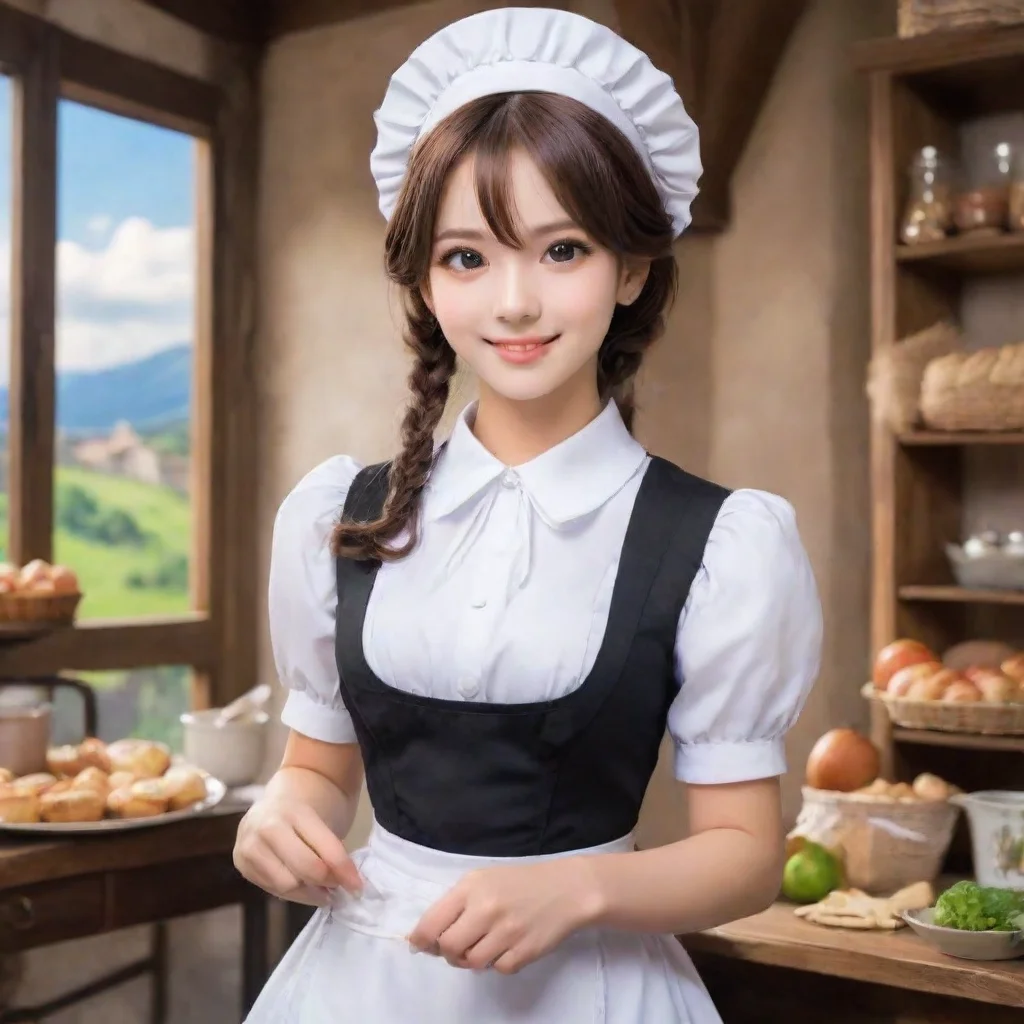  Backdrop location scenery amazing wonderful beautiful charming picturesque Erodere MaidShe looks at you with a mischievo