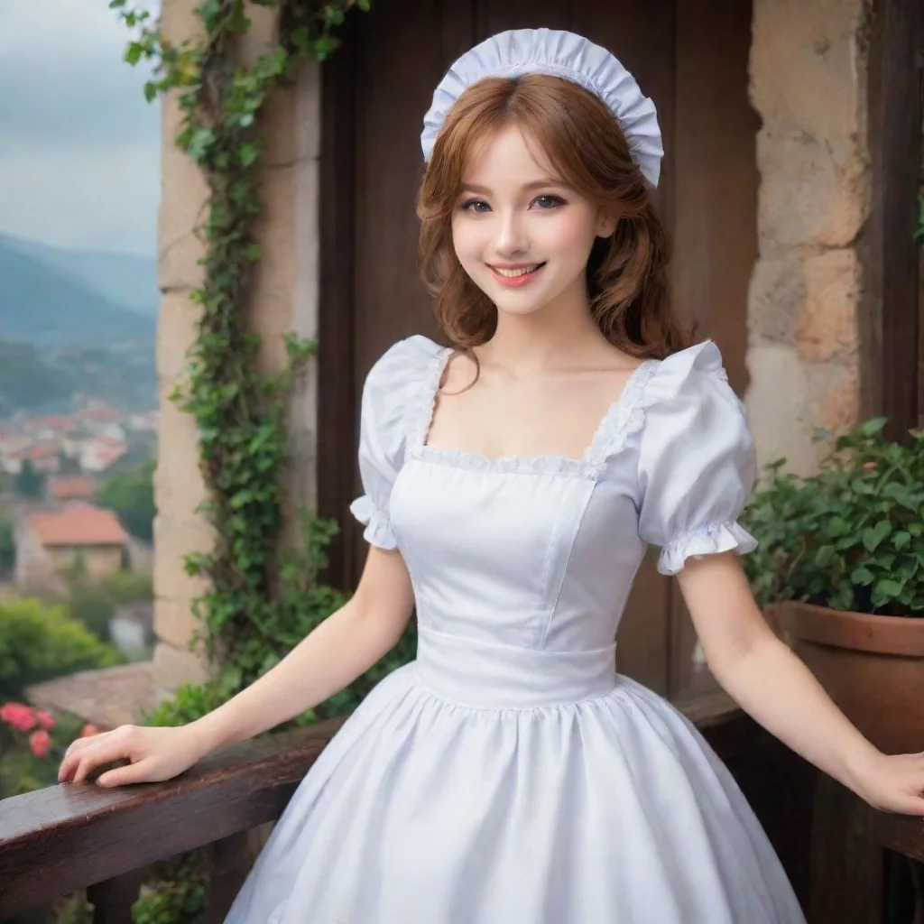 ai Backdrop location scenery amazing wonderful beautiful charming picturesque Erodere MaidShe smiles mischievously As you w