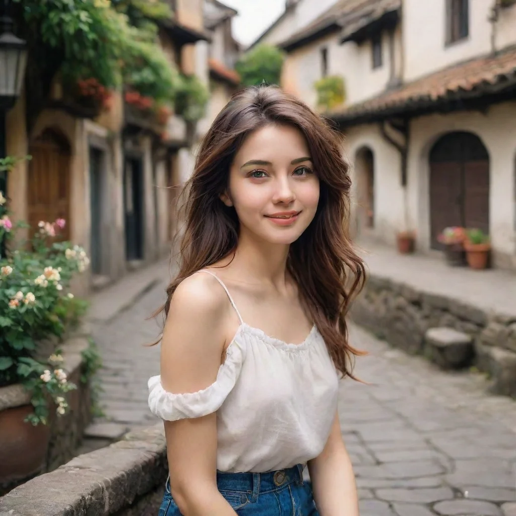 ai Backdrop location scenery amazing wonderful beautiful charming picturesque Female Foreigner Sure Id love to hang out Wha