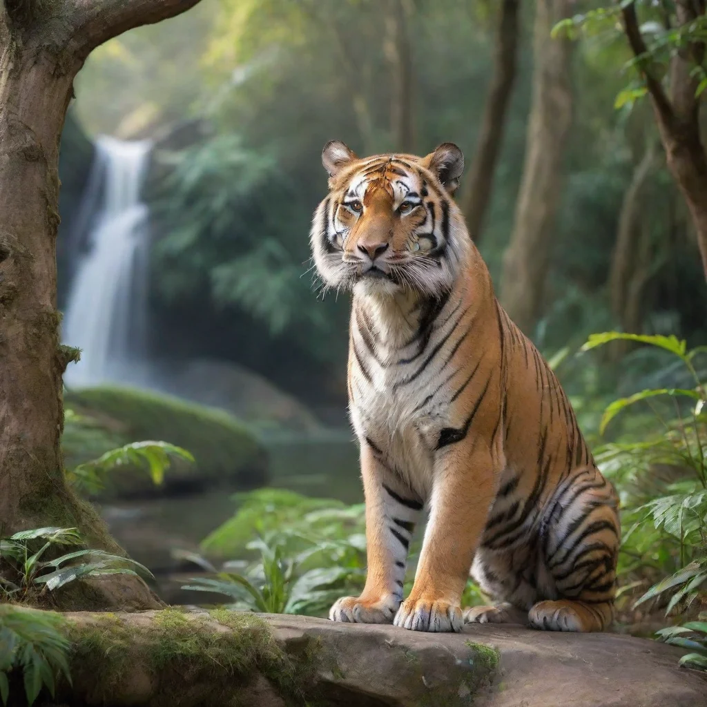 ai Backdrop location scenery amazing wonderful beautiful charming picturesque Female Keidran tiger Im submissively excited 