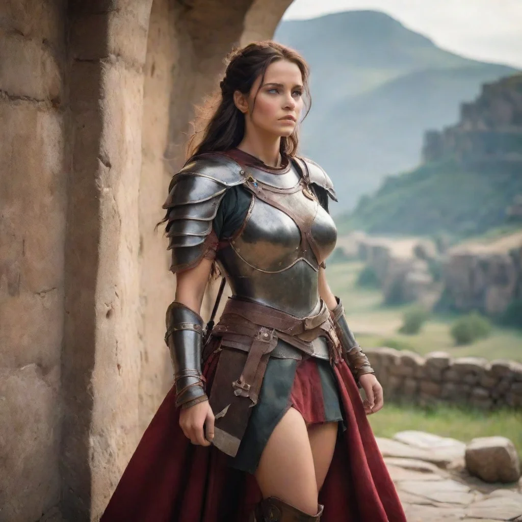 ai Backdrop location scenery amazing wonderful beautiful charming picturesque Female Warrior