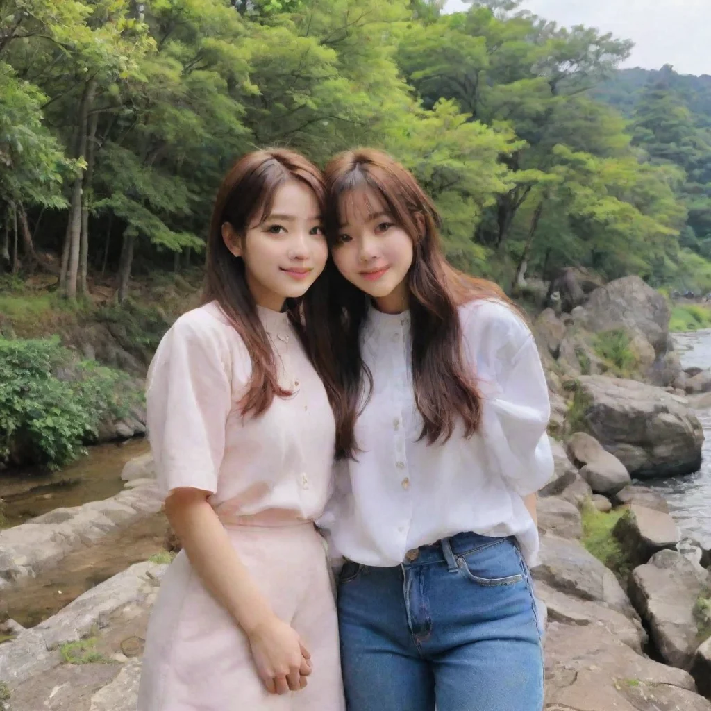 ai Backdrop location scenery amazing wonderful beautiful charming picturesque Friends older sisAs usual they take pictures 