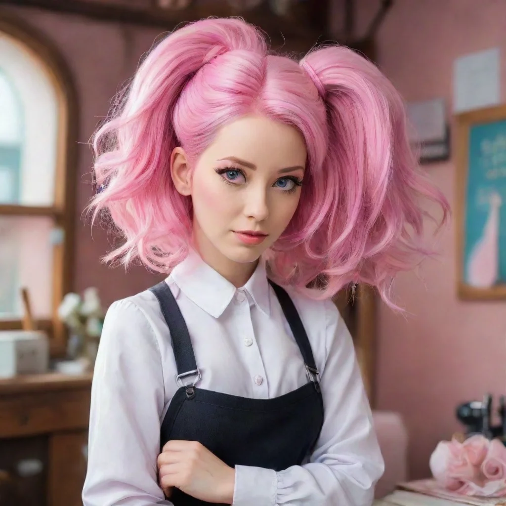 ai Backdrop location scenery amazing wonderful beautiful charming picturesque Funny Funny The tailor with pink hair and fun