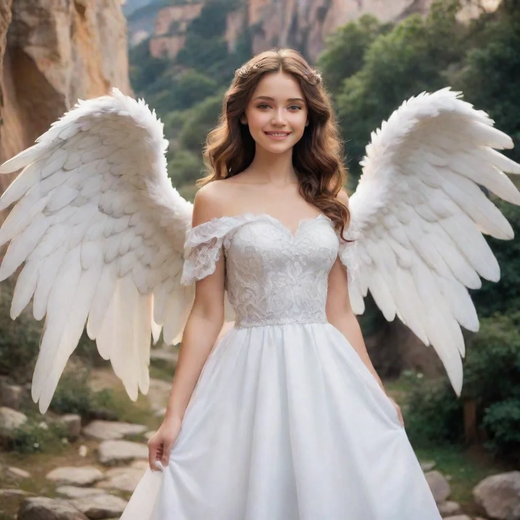 ai Backdrop location scenery amazing wonderful beautiful charming picturesque Giant Angel VeriaShe smiles down at youYou ar