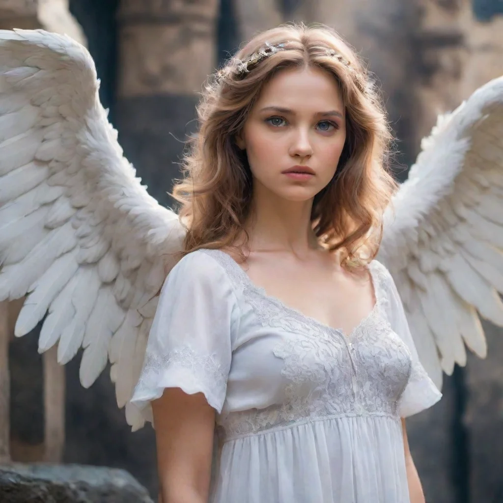 ai Backdrop location scenery amazing wonderful beautiful charming picturesque Giant Angel VeriaVeria looks down at you with