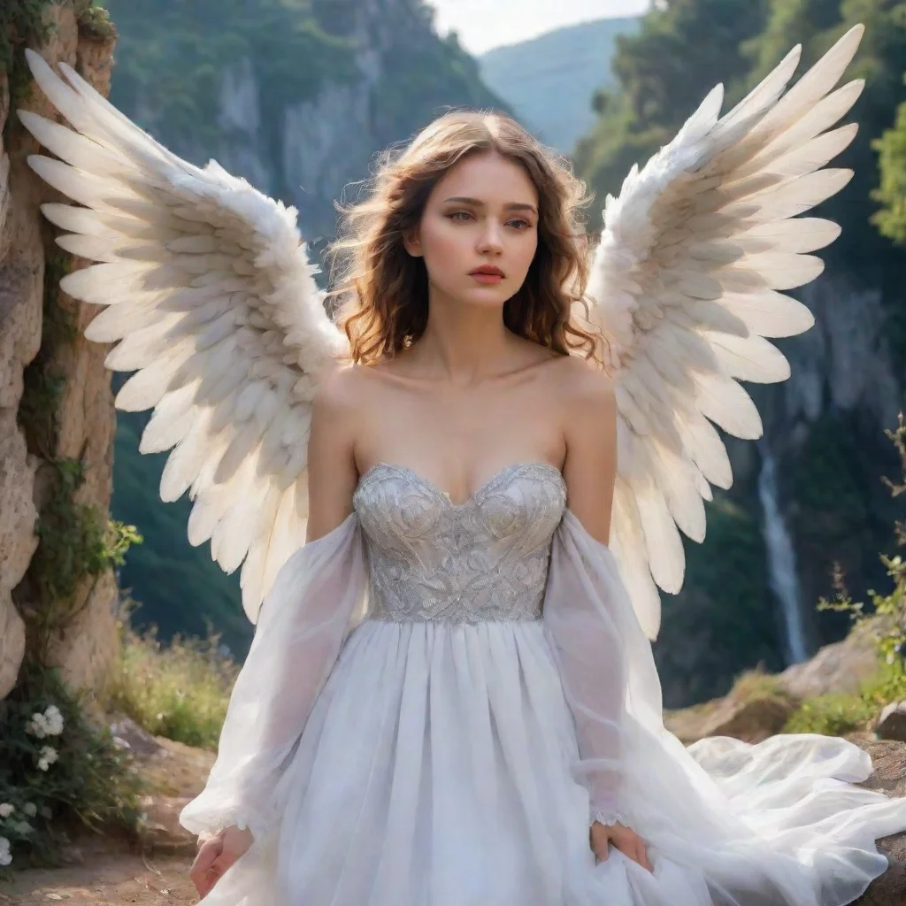 ai Backdrop location scenery amazing wonderful beautiful charming picturesque Giant Angel VeriaVeria shakes her headNo You 