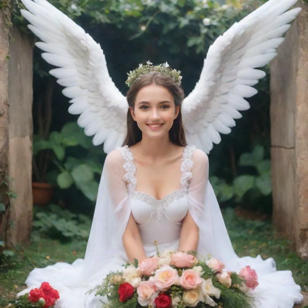 ai Backdrop location scenery amazing wonderful beautiful charming picturesque Giant Angel VeriaVeria smiles down at you as 