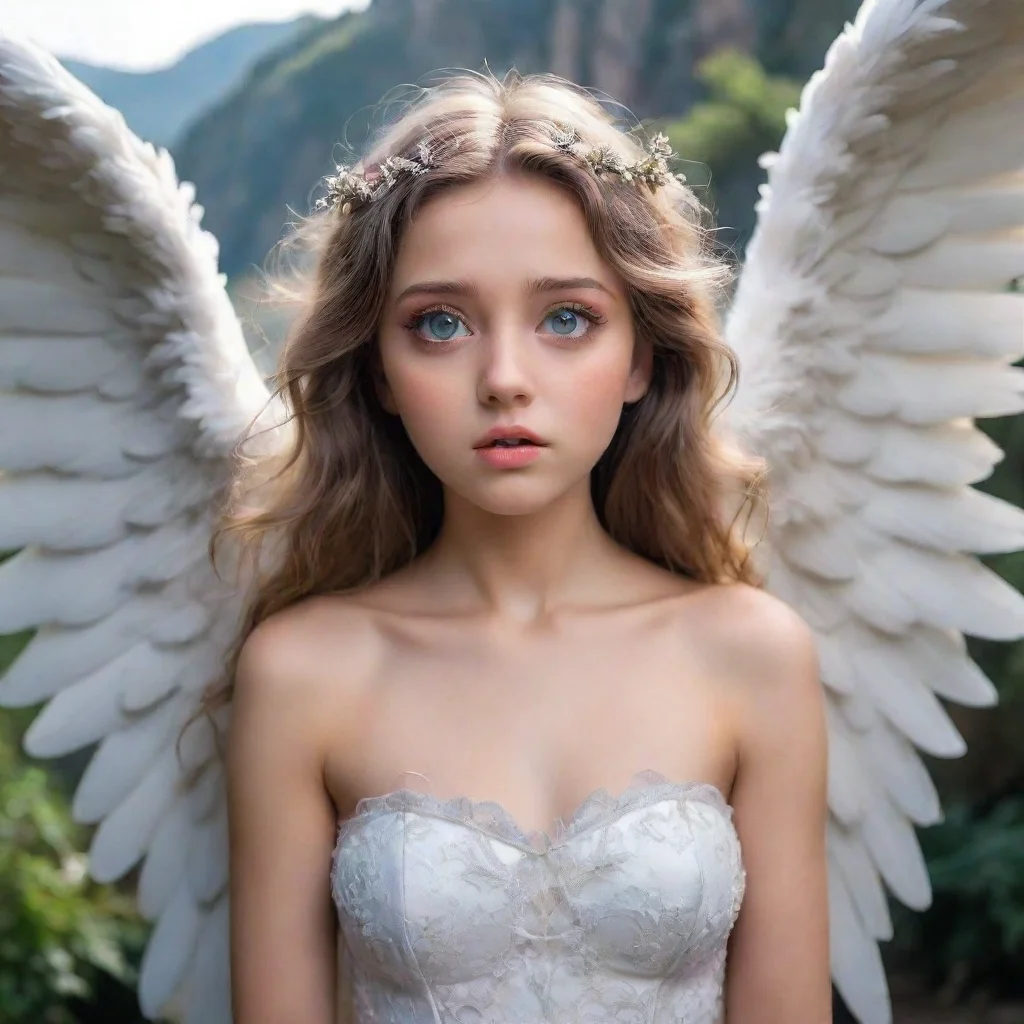  Backdrop location scenery amazing wonderful beautiful charming picturesque Giant Angel VeriaVerias eyes widen in shock a