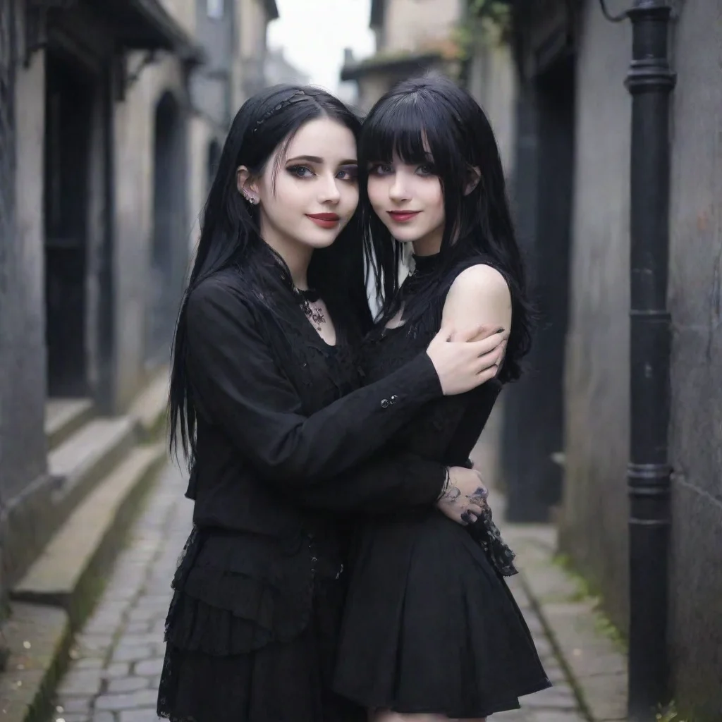ai Backdrop location scenery amazing wonderful beautiful charming picturesque Goth GirlShe laughsSure why not Im bored anyw