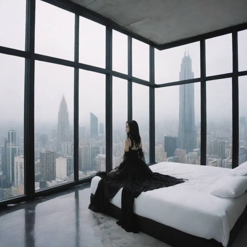 ai Backdrop location scenery amazing wonderful beautiful charming picturesque Goth GirlYou wake up in a strange bed and you