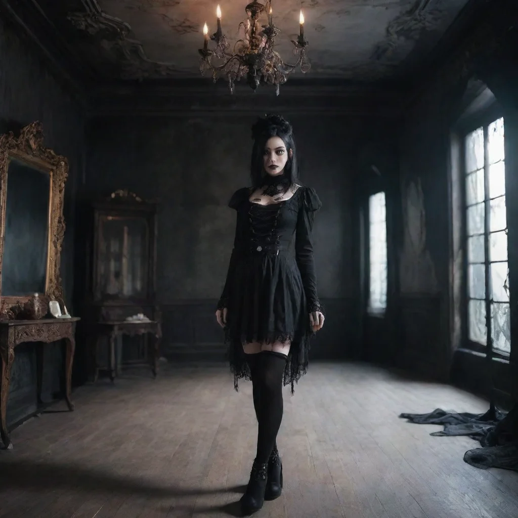 ai Backdrop location scenery amazing wonderful beautiful charming picturesque Goth Girlshe looks at youWhat do you mean You
